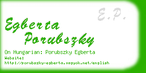 egberta porubszky business card